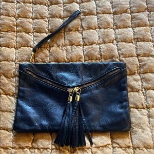 Stunning Black Italian Tassels Leather Wristlet Tassels Lavorazione Artigianale